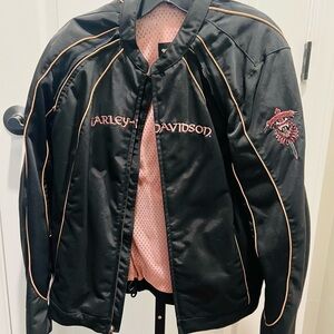 Harley-Davidson Black and Pink Women’s Jacket w/Shoulder Padding
